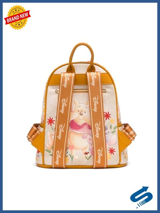 Vegan Leather Mini Backpack with Floral Winnie the Pooh Print main image 6